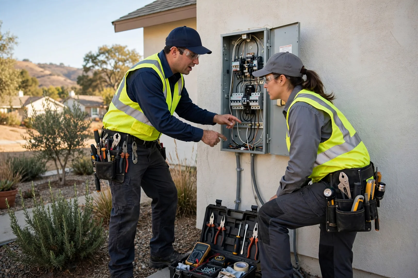 New 200-amp residential panel with labeled breakers