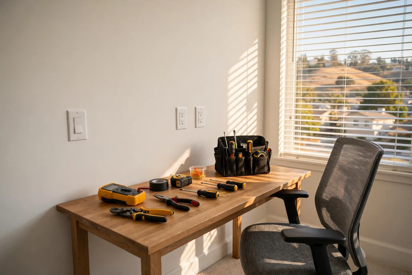 Finished home office outlets and switches after complete branch circuit replacement