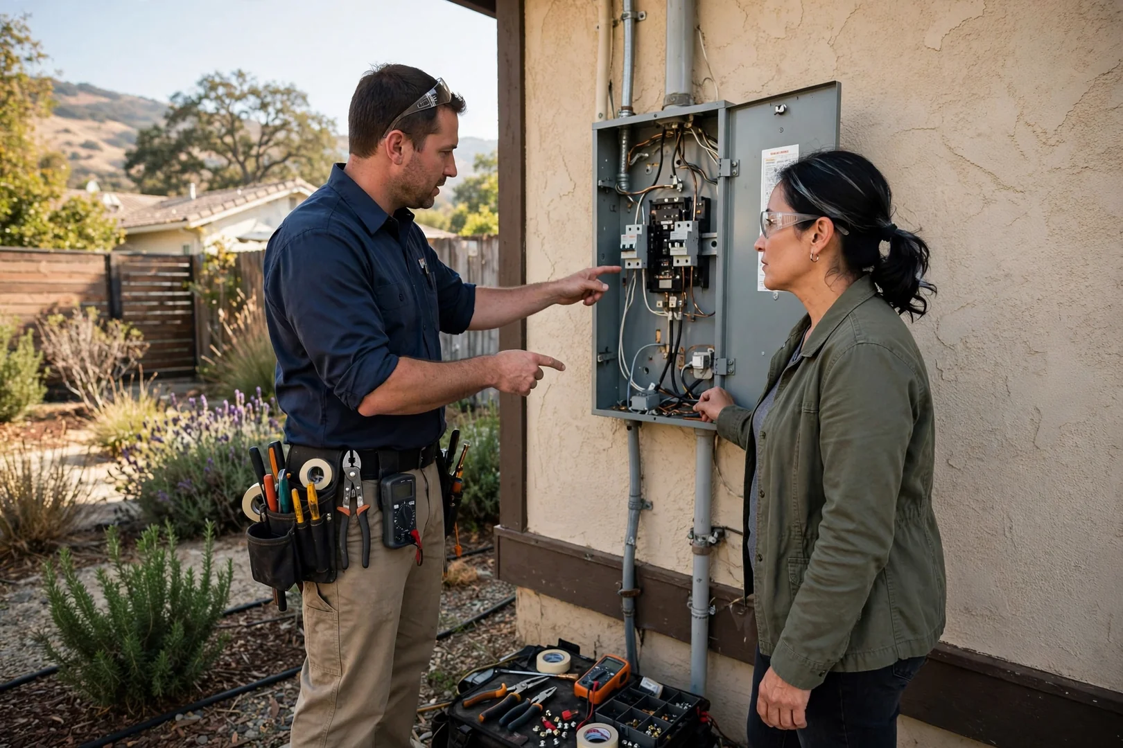 New service panel wiring in a San Ramon home