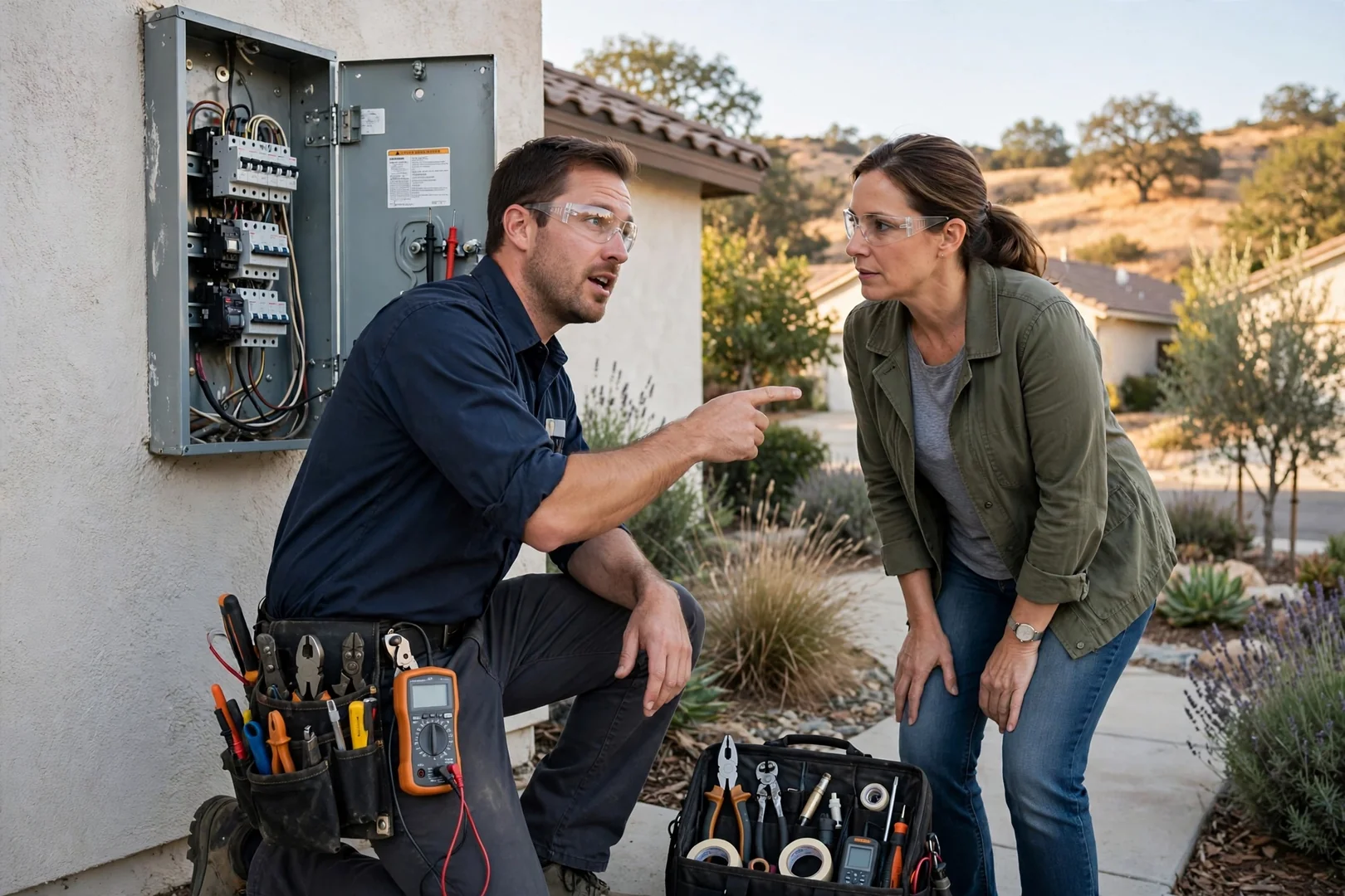 Whole-home surge protective device wired into a panel